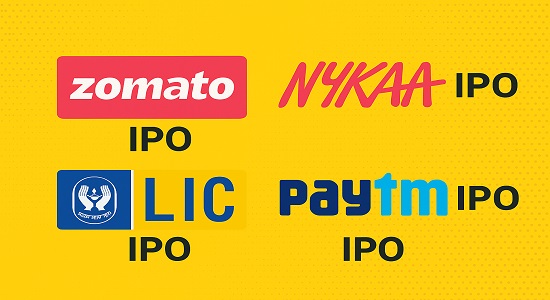 Popular IPO examples in India including Zomato, Nykaa, LIC, and Paytm.