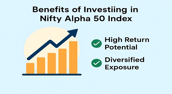 Benefits of investing in Nifty Alpha 50 index with high return potential and diversified exposure