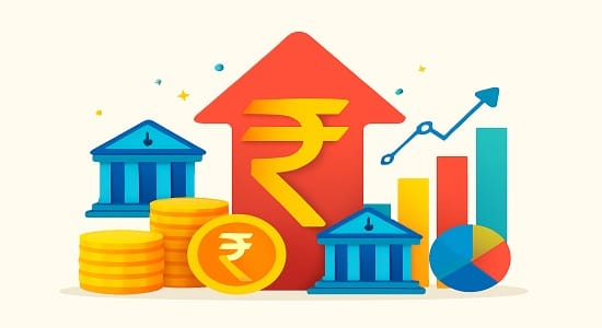 Indian Rupee and banking growth concept representing BSE Bankex index