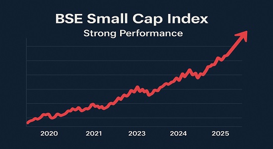 BSE Small Cap Index performance returns over 1 year, 3 years, and 5 years