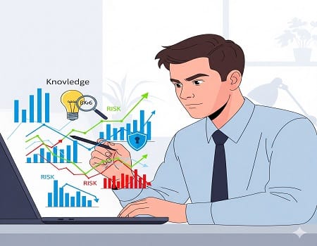 Investor analyzing company-specific risks for better portfolio management