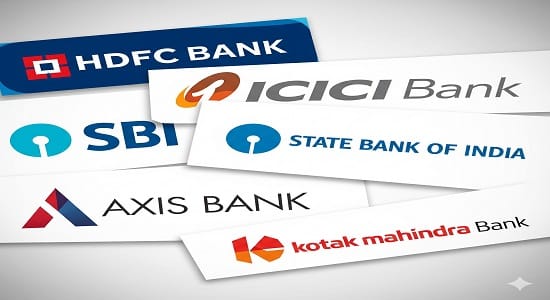 Top Indian banks HDFC, ICICI, SBI, Kotak, and Axis contributing to BSE Bankex index