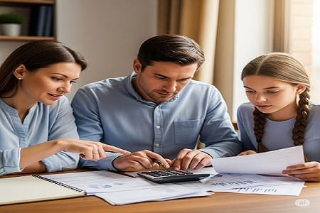 Person reviewing financial documents for debt management