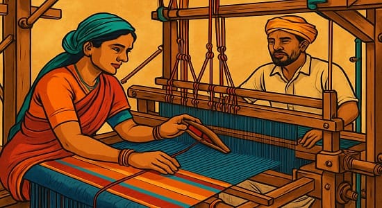 Indian textile industry hand loom