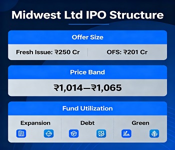 Midwest Ltd IPO structure chart and offer breakdown.