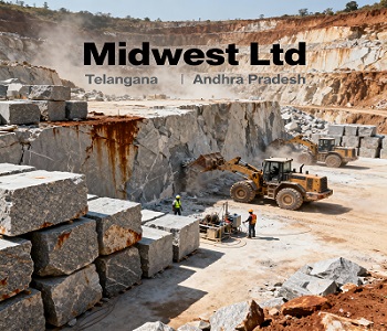 "Midwest Ltd granite quarry and natural stone mining operations in Telangana and Andhra Pradesh