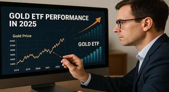Financial expert analyzing Gold ETF market outlook 2025 India.