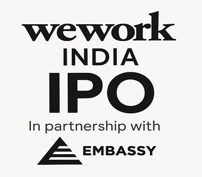 WeWork India powered by Embassy Group logo.